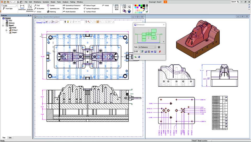 Access to view parts, tool designs, assemblies, drawings, and manufacturing data