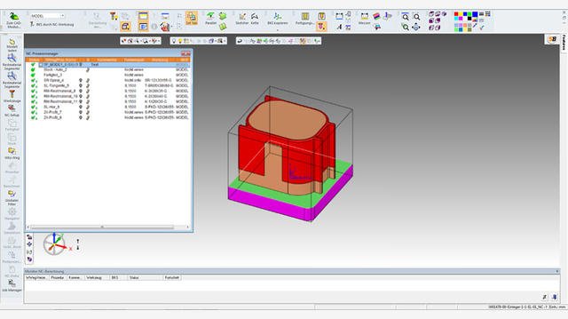 Predefined template being loaded in Cimatron with criteria for calculation purposes