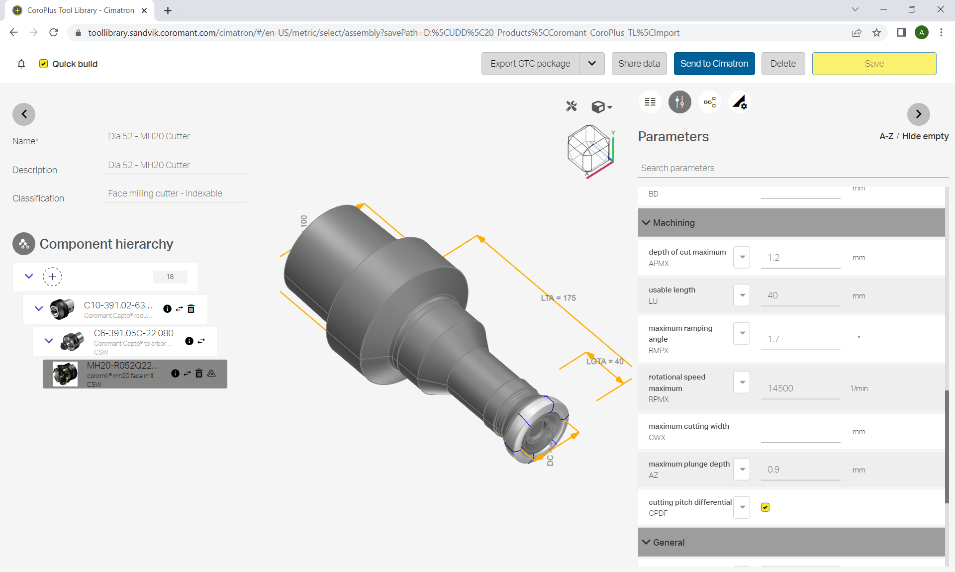 Cimatron 2024がSandvik Coromant CoroPlus®ツールライブラリアドインを統合