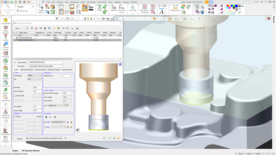 Cimatron 2024 directly connects to the CoroPlus® Tool Library and TDM tool management system