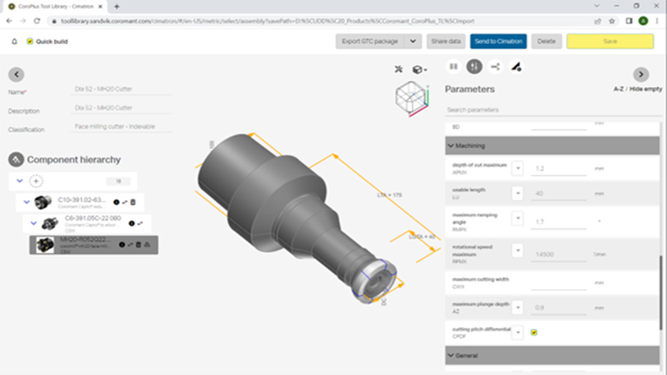 The CoroPlus® Tool Library provides access to 900,000+ cutting tool items