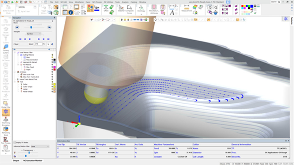 It is now possible to automatically use remaining stock for 5-axis operations