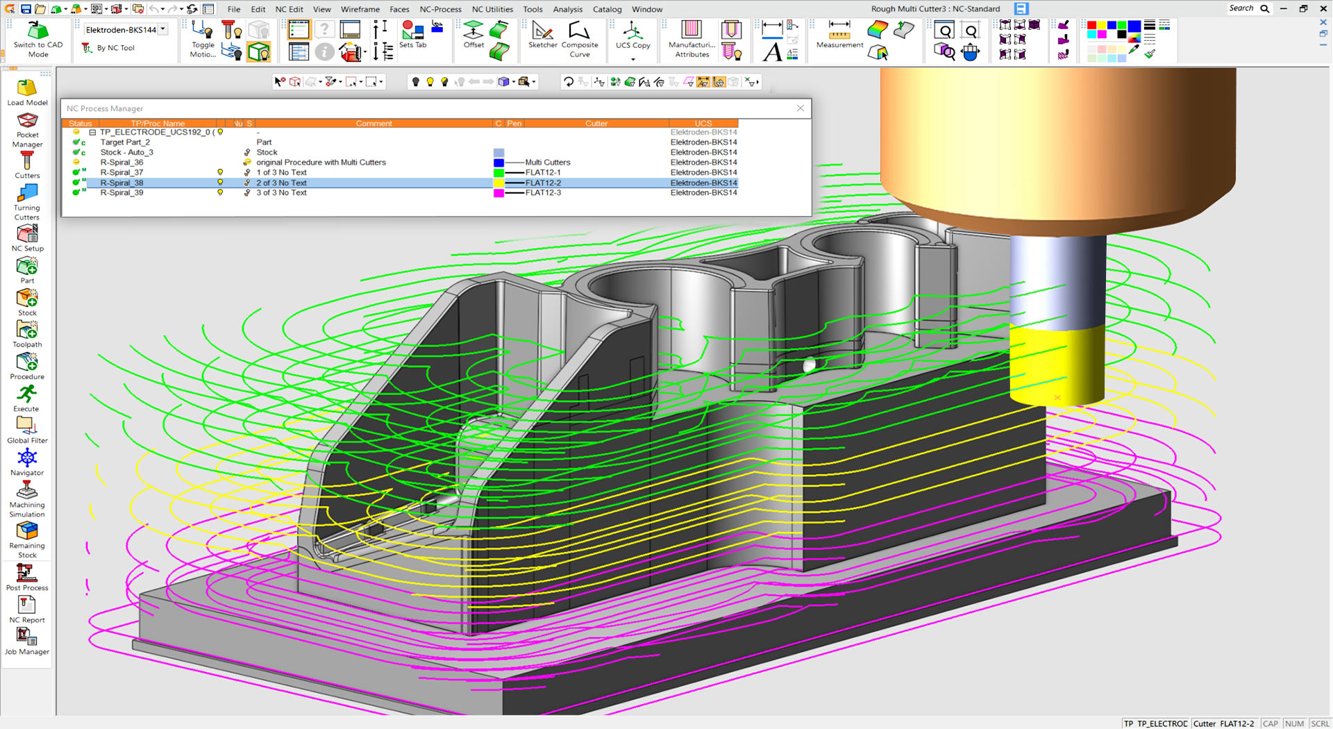 Automatic Multi-Cutters for 3-axis rough and volume pocketing