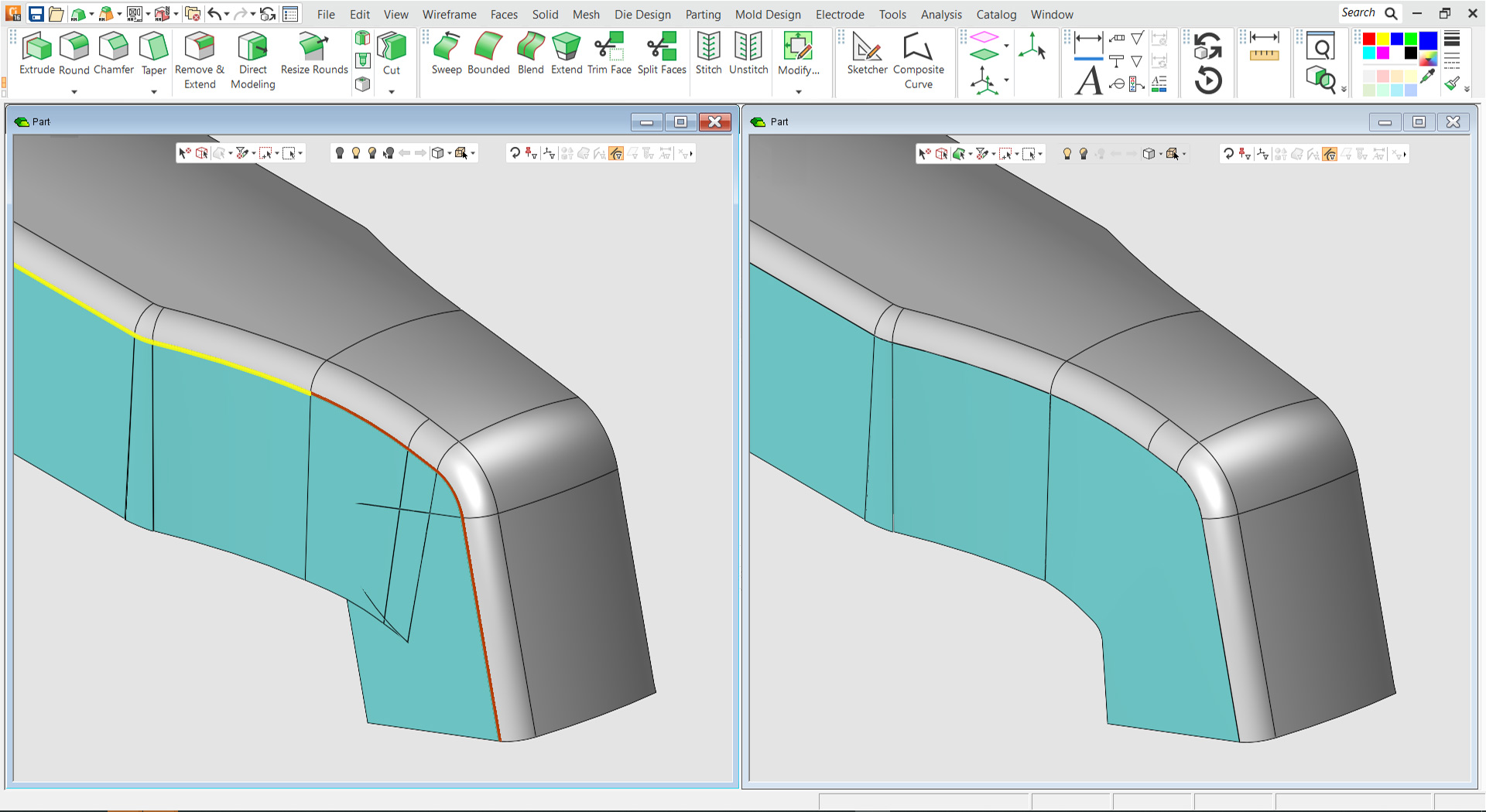 Die Design Extend Faces