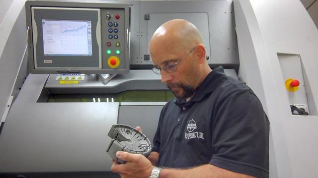 The ProX DMP 300 can hold tolerances of three- or four-thousandths of an inch, according to Jarod Rauch.